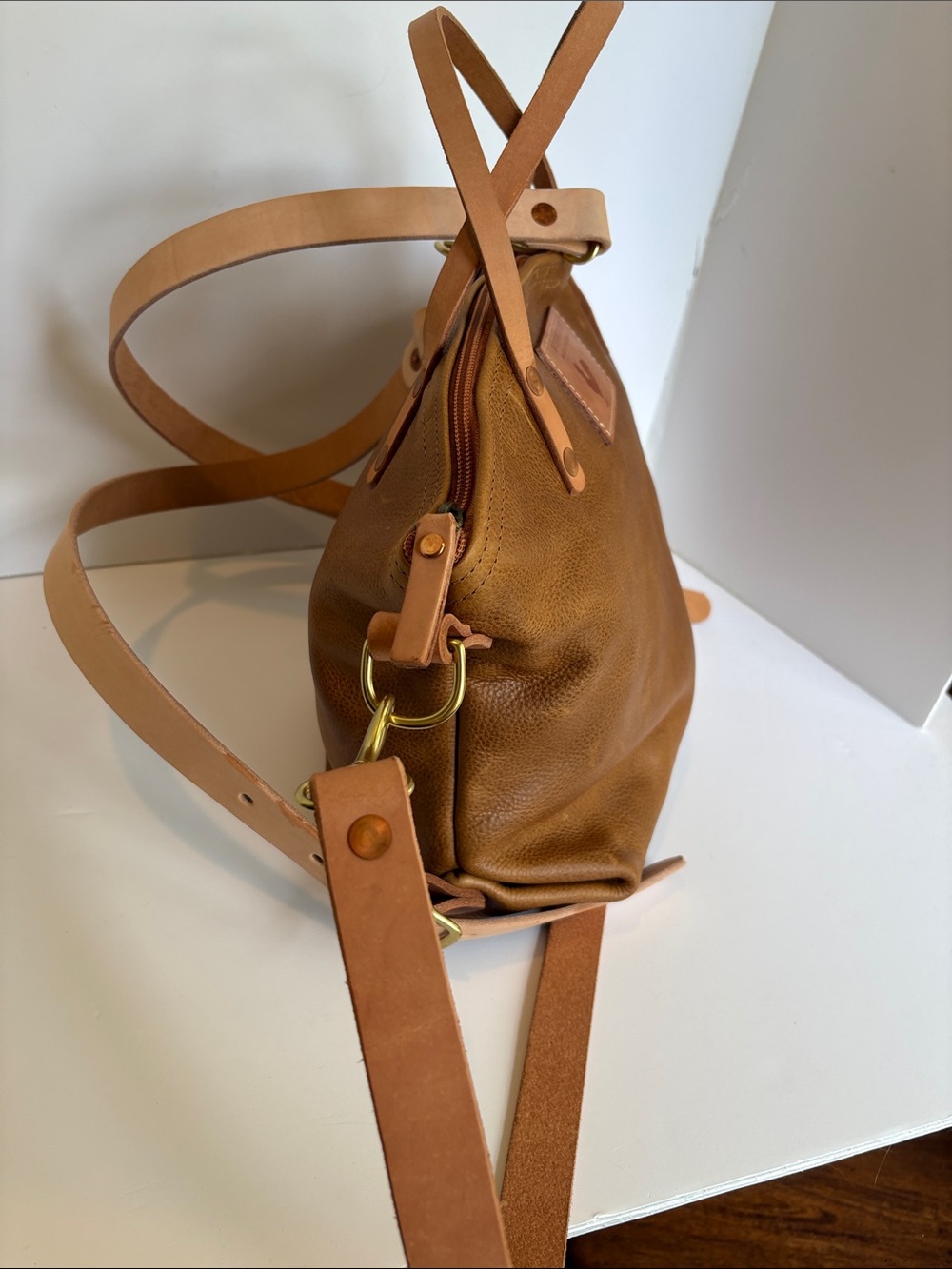 Meanwhile Back On The Farm Convertible Backpack 2.0. Leather Tote Crossbody New - Picture 5 of 11